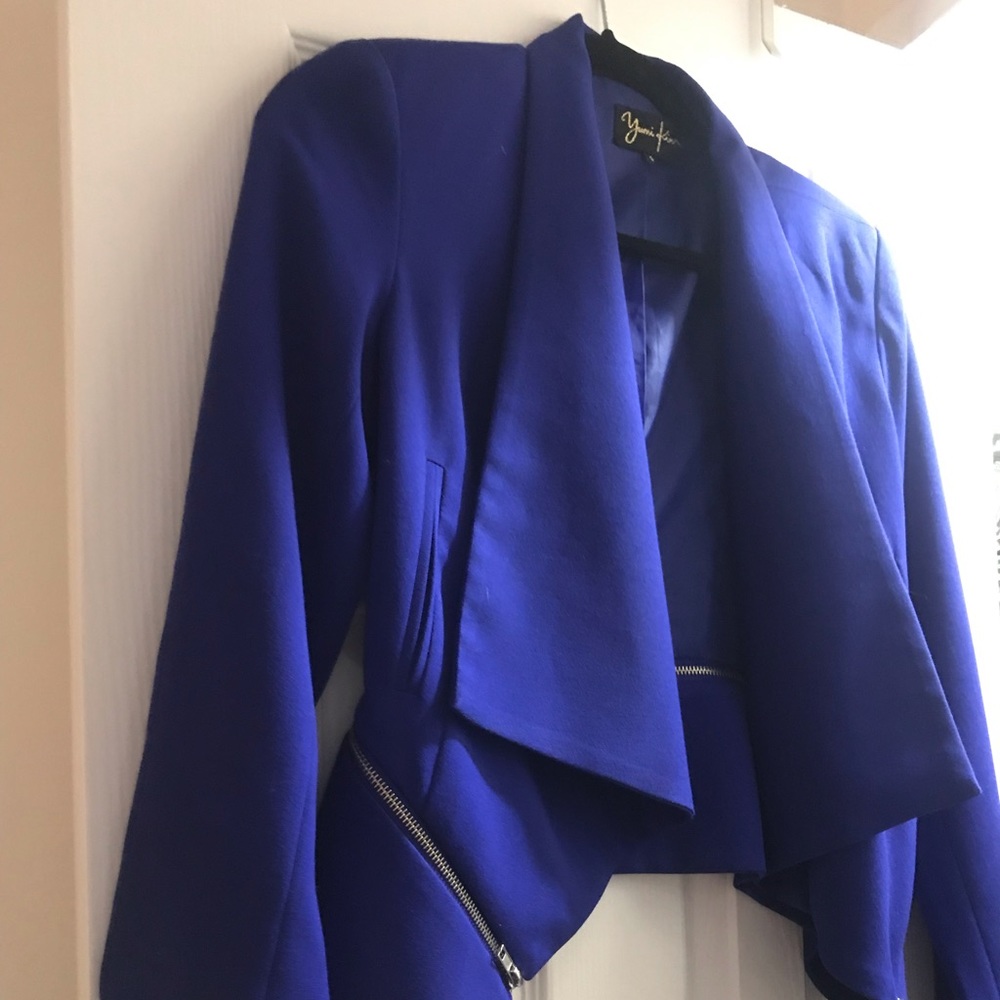 YUMI KIM Blue blazer with zipper detail